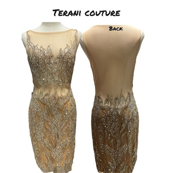Terani Conture Rhinestone Cocktail Evening Holiday Dress Size 4 - Picture 2 of 16
